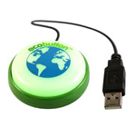 green plastic eco button with cord