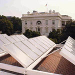 west wing roof of the white house with solar panels 1980